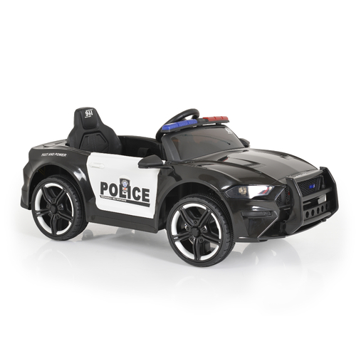 Детска черна акумулаторна кола Police | PAT3121