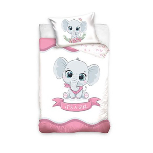 Бебешки спален комплект Little Elephant Pink - 2 части | PAT3332