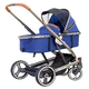 Комбинирана количка 2в1 Divaina TrueNavi Blue с кош за новородено  - 8