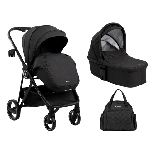 Бебешка комбинирана количка 2в1 с кош за новородено Gianni Black 2023 | PAT3864