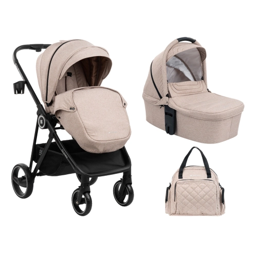 Бебешка комбинирана количка 2в1 с кош за новородено Gianni Beige 2023 | PAT3867
