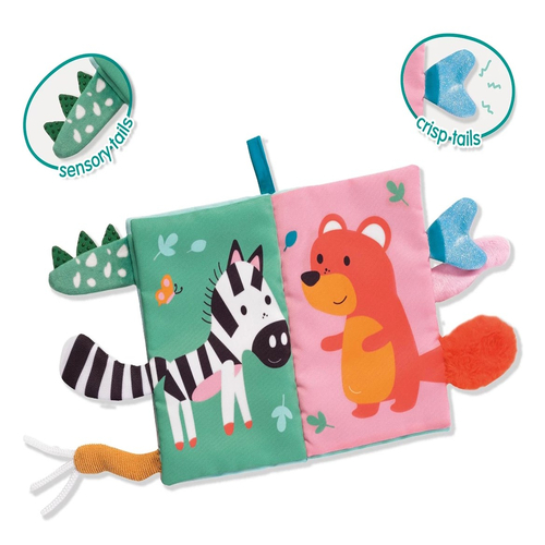 Детска книга от плат SES с опашки на животни от различни материи | PAT3929