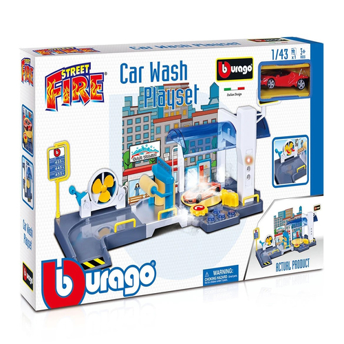 Детска играчка Bburago Street Fire - Автомивка с количка | PAT3971