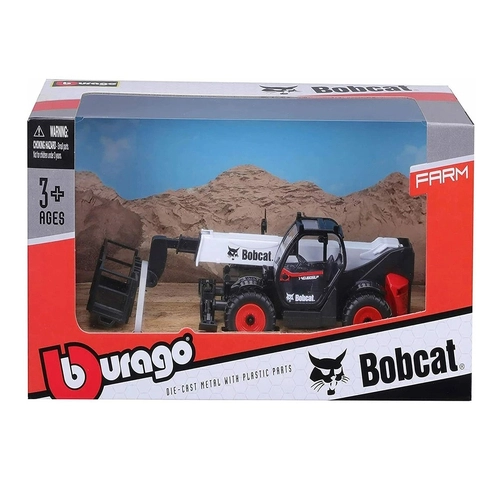 Детски играчка Bburago модел на кола 1:48 Телескопичен товарач с платформа BOBCAT T40 180SLP  - 1