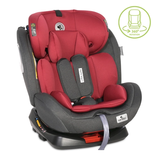 Детски червен стол за кола Lyra Isofix 0-36 кг | PAT4216