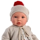 Детска кукла за игра Лея, с шапка с червен пискюл  - 2