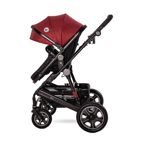 Бебешка комбинирана количка Lora Luxe Red Elephants | PAT4482