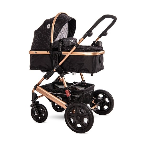 Бебешка комбинирана количка Lora Luxe Black | PAT4483