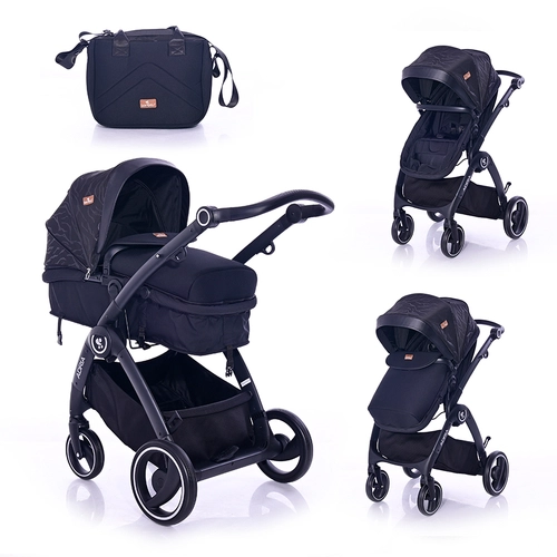 Бебешка комбинирана количка Adria Black | PAT4513