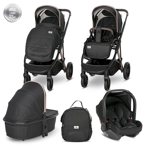 Бебешка комбинирана количка 3в1 Aria Black | PAT4634