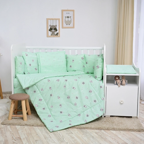 Зелен сет за детско легло Тренд Ранфорс 5 части 135х100см | PAT4668