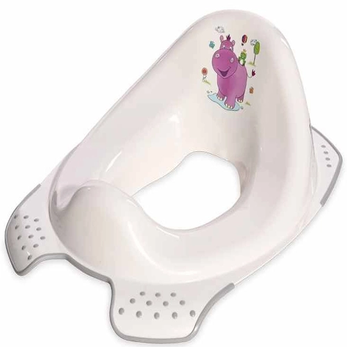 Детска анатомична приставка за тоалетна чиния Hippo White Grey 
