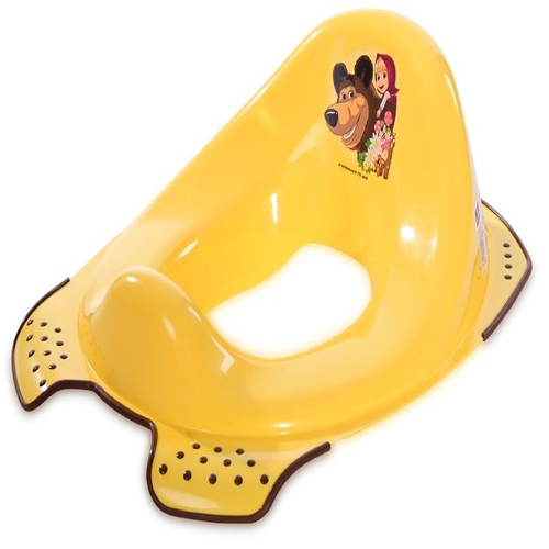 Детска жълта анатомична приставка за тоалетна чиния Маша и Мечока | PAT4818