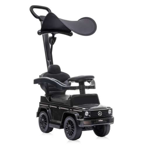 Детска черна кола за яздене с дръжка и сенник Mercedes-Benz G350d | PAT4823