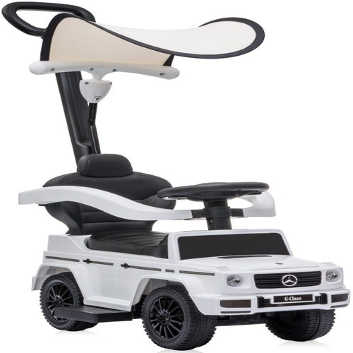 Детска бяла кола за яздене с дръжка и сенник Mercedes-Benz G350d | PAT4824