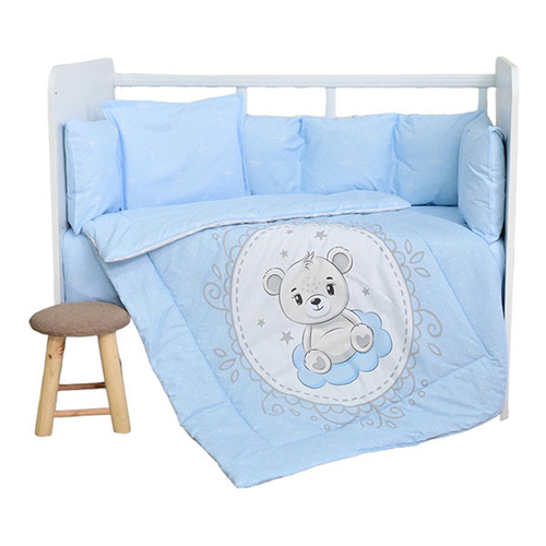 Бебешки син спален комплект Лили Ранфорс Мече | PAT4860