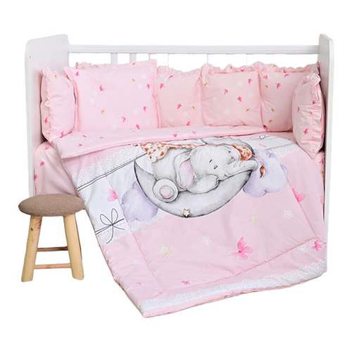 Бебешки розов спален комплект Лили Ранфорс Пеперуди | PAT4861