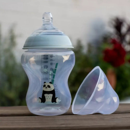 Бебешко шише за хранене Tommee Tippee Easi-Vent 0м+, 260 мл, с декорация ПАНДА | PAT4874