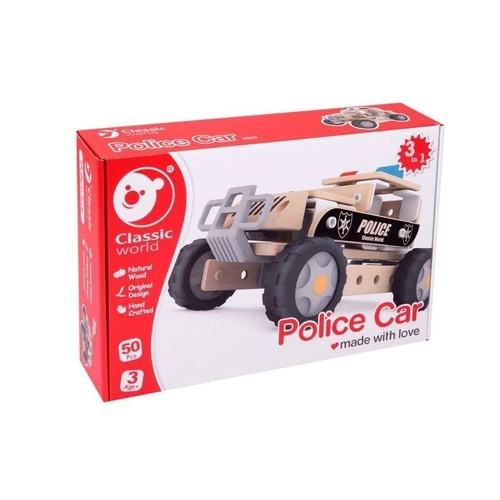 Детски дървен конструктор Полицейски автомобил  - 2
