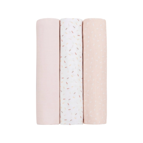 Комплект 3бр муселинови пелени 80х80 см Confetti Pink | PAT5188