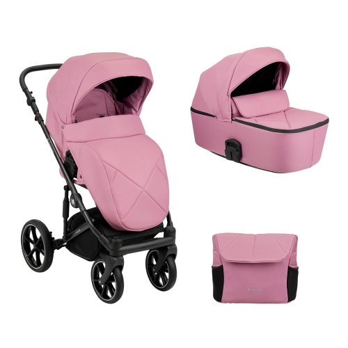 Бебешка комбинирана количка 2в1 с твърд кош Amani Pink | PAT5254
