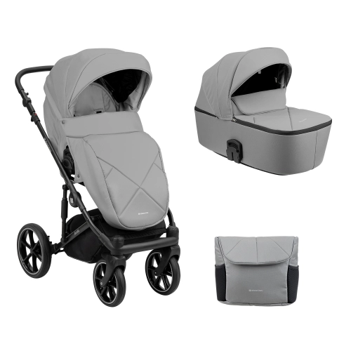Бебешка сива комбинирана количка 2в1 с твърд кош Amani Grey | PAT5255
