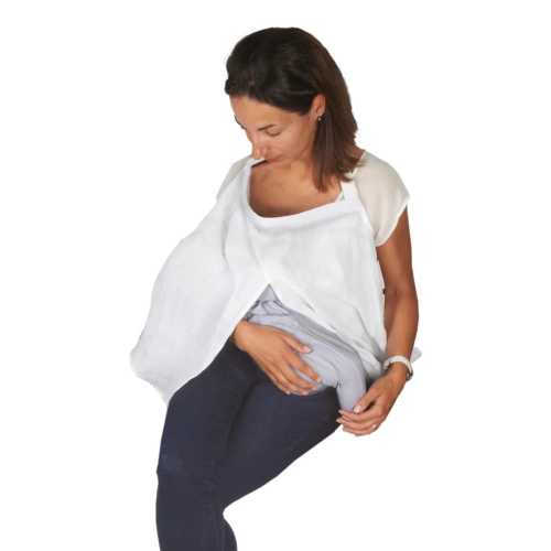 Бял шал за кърмене на бебе | PAT5395
