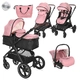 Бебешка комбинирана количка Viola Set Pink  - 1