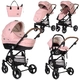 Бебешка комбинирана количка Crysta 3в1 Blossom Pink  - 1