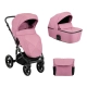 Бебешка комбинирана количка 2в1 с твърд кош Amani Pink  - 2