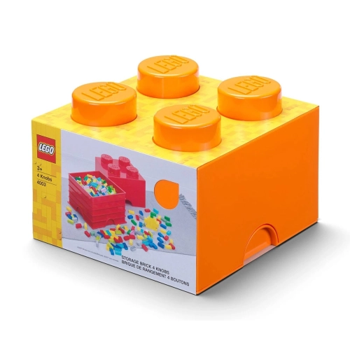 Кутия за съхранение Тухличка 4, оранжев цвят  - 1