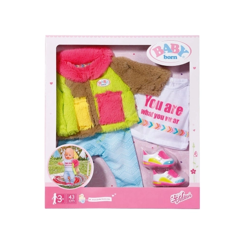Комплект с цветно палто за детска кукла Baby Born | PAT5592