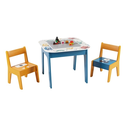 Детска маса с 2 столчета  за редене на конструки тип LEGO | PAT5624