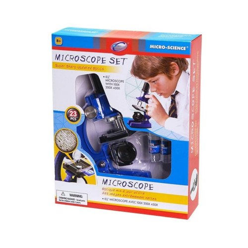 Детски син микроскоп 23 части 100/200/450Х | PAT6167