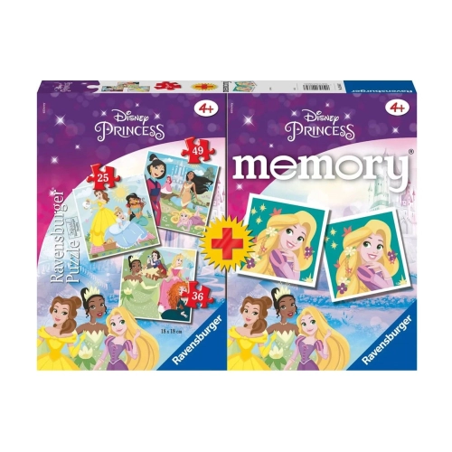Детски пъзел 3-в-1 + мемори Дисни принцеси | PAT7100