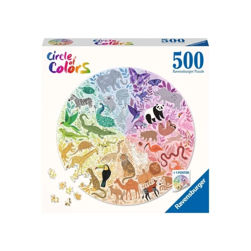 Детски пъзел 500 елемента Кръг от цветове: Животни | PAT7171