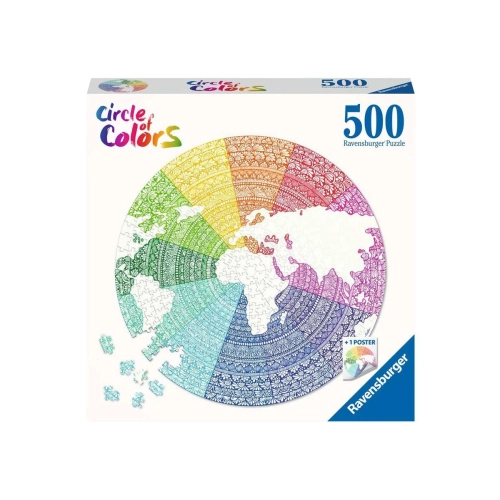 Детски пъзел 500 елемента Кръг от цветове: Мандала | PAT7175