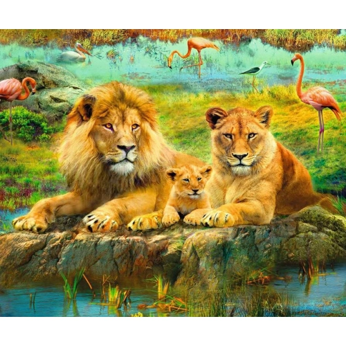 Детски пъзел 500 елементи Лъвове в саваната | PAT7249