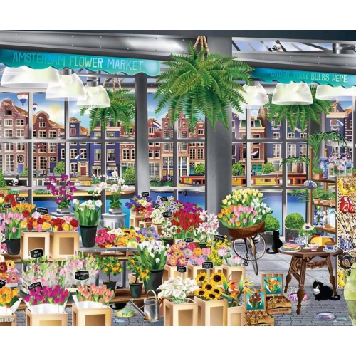 Детски пъзел Пазар на цветя в Амстердам 1000 елемента | PAT7384