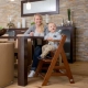 Детски дървен стол за хранене Alpha+B Walnut  - 5