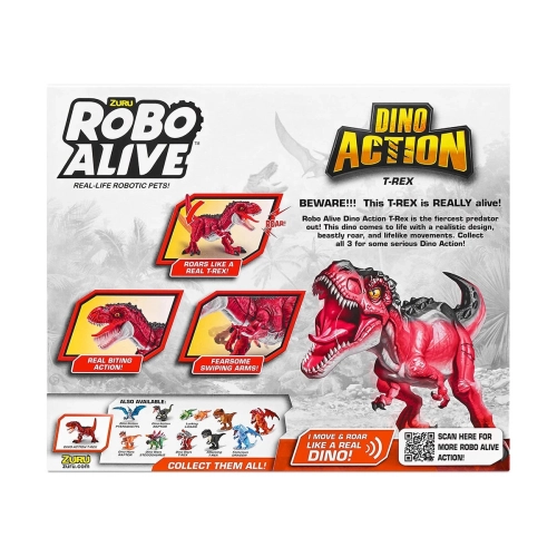 Детска играчка червен ZURU робо динозавър Т-Рекс | PAT7571