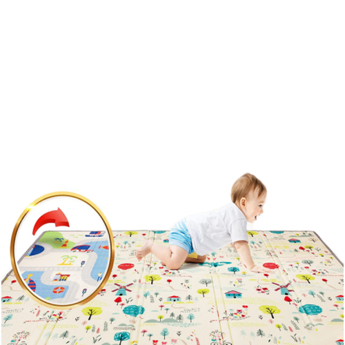 Двустранно килимче за игра Цветна поляна/Фар 180x200x1.5 | PAT7673