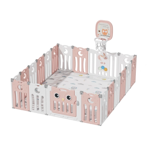 Бебешка ограда за безопасна игра Owl розов цвят | PAT7700