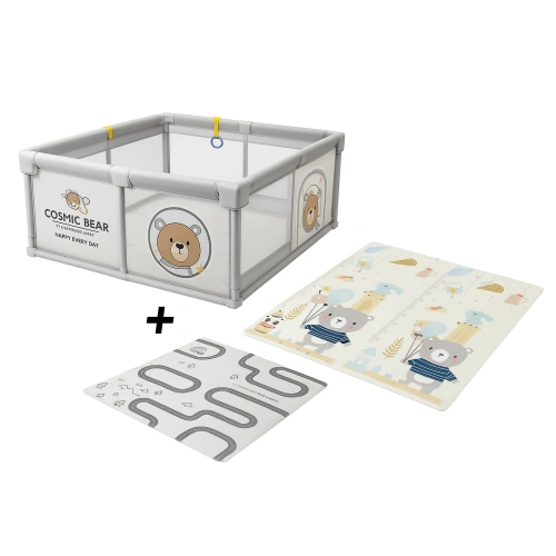 Забавна CosmoBear Yard – бебешка кошара 120x120 см с килим PAT65766 Забавна CosmoBear Yard – бебешка кошара 120x120 см с килим PAT65766