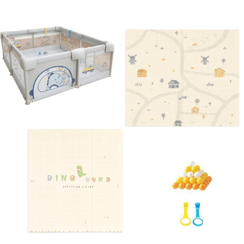 Практична DinoDream Yard – бебешка кошара 120x120 см с мрежа PAT65768 Практична DinoDream Yard – бебешка кошара 120x120 см с мрежа PAT65768