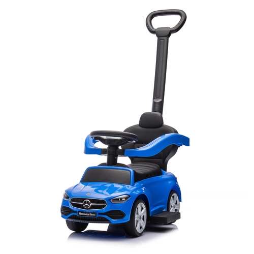 Детска синя кола за яздене с дръжка Mercedes C-Class PAT62975 Детска синя кола за яздене с дръжка Mercedes C-Class PAT62975