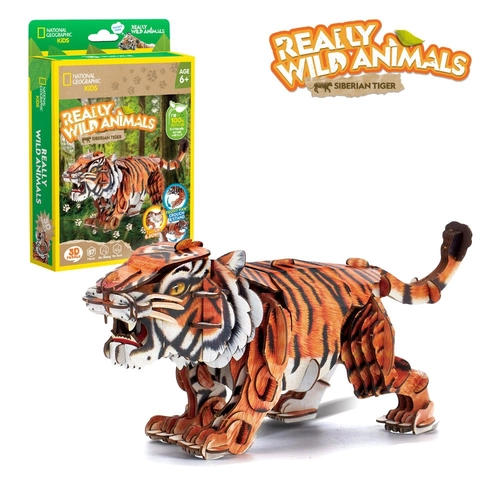 Детски 3D занимателен пъзел Wild Animals Сибирски тигър 87ч. PAT64451