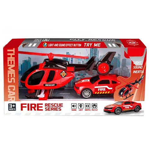 Детски комплект за игра Кола с Хеликоптер Fire PAT64582