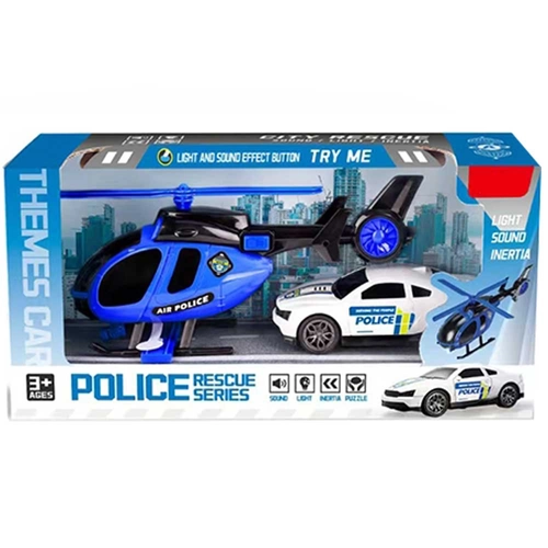 Детски комплект за игра Кола с Хеликоптер Police PAT64583