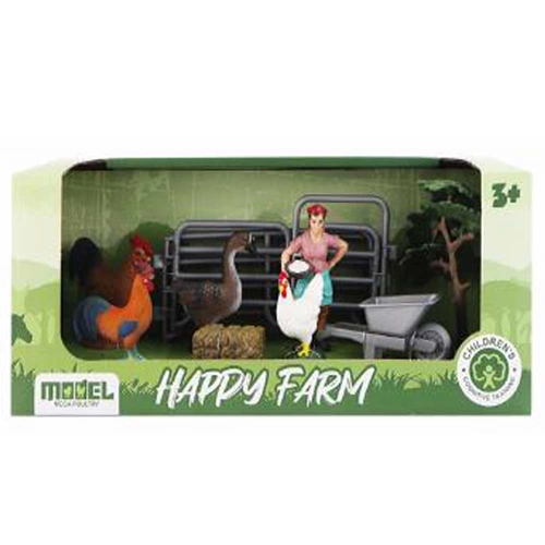 Комплект детски фигурки Happy Farm Животни с ограда PAT64687